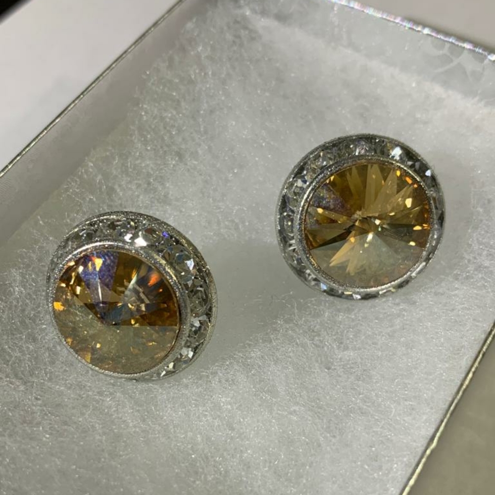 Swarovski Beige crystal earrings